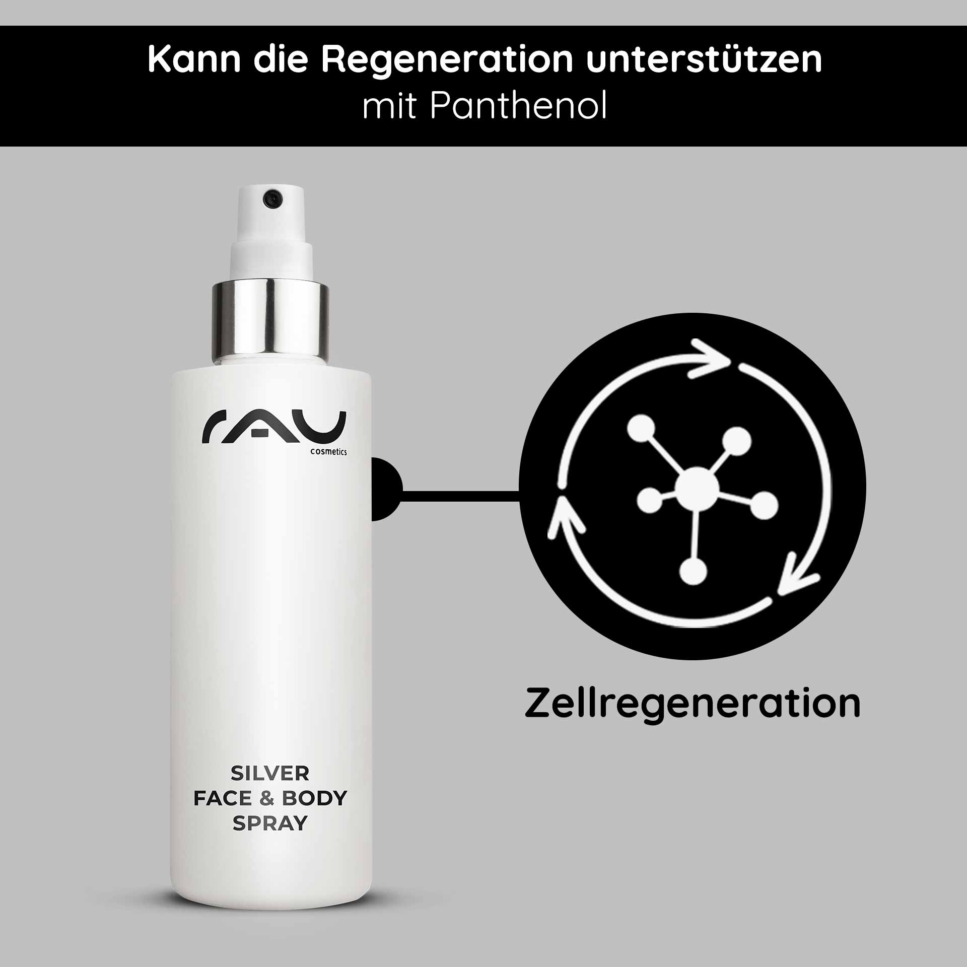 Rau Cosmetics Silver Face & Body Spray 200 Ml Mit Panthenol & Microsilber