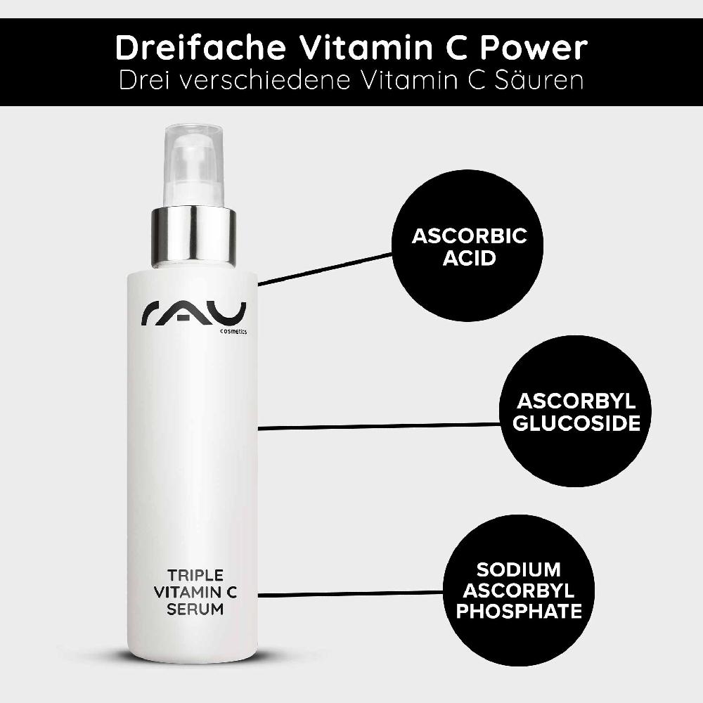 Rau Cosmetics Triple Vitamin C Serum 100 Ml Mit 11 % Vitamin C Säuren