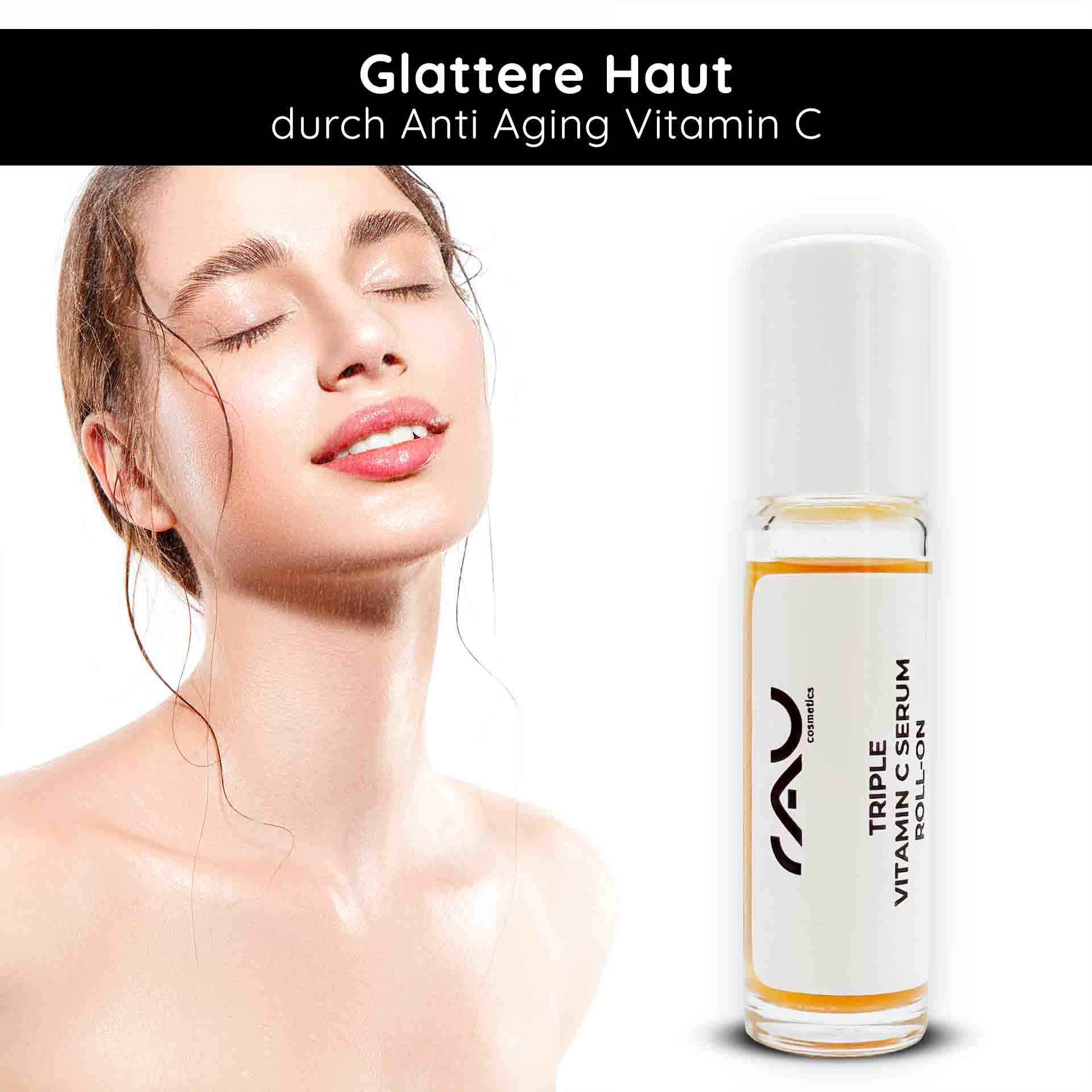 Rau Cosmetics Triple Vitamin C Serum Roll-On 10 Ml Mit 11 % Vitamin C Säuren