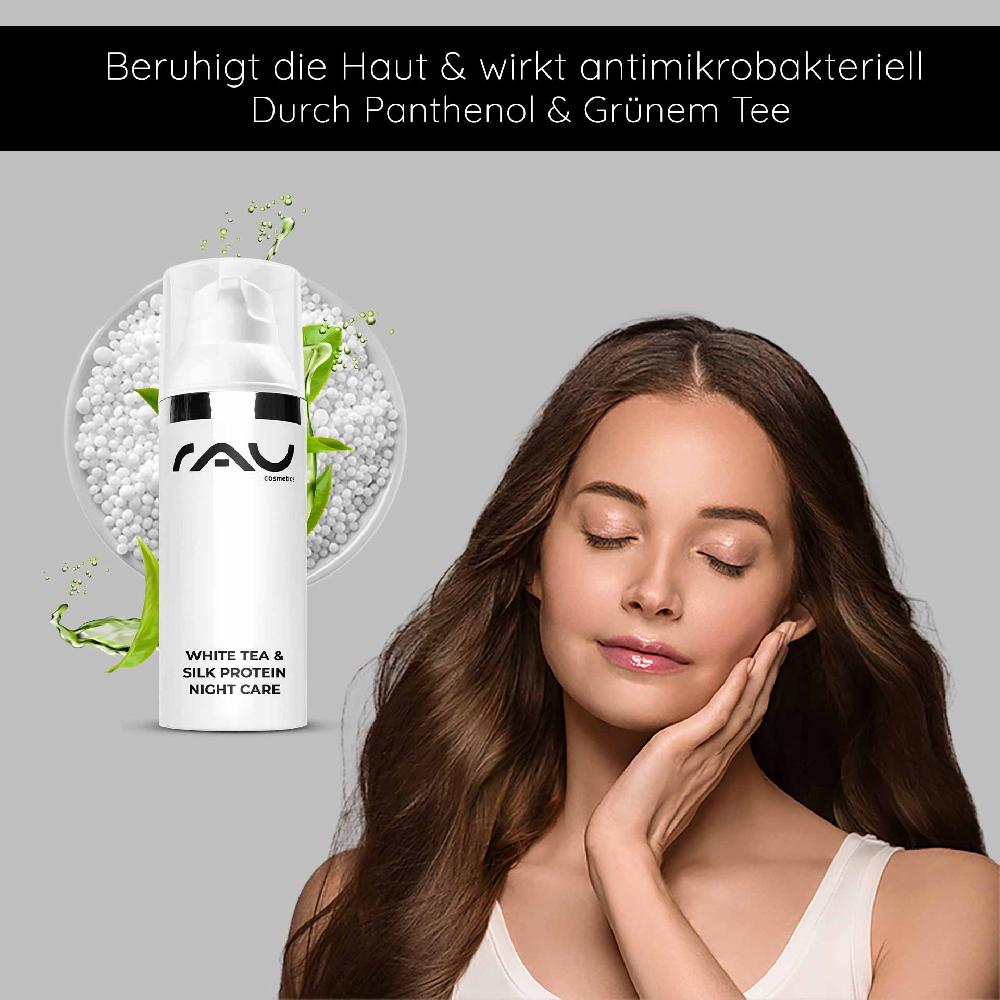 Rau Cosmetics White Tea & Silk Protein Night Care 50 Ml Nachtcreme