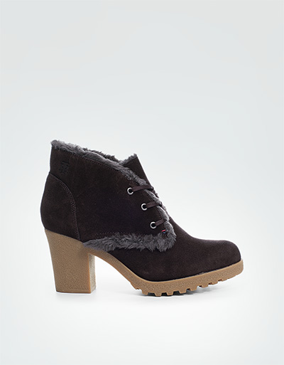 Tommy Hilfiger Ankle Boots Velours gefüttert dunkelbraun
