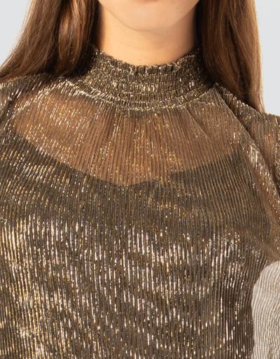 CINQUE Bluse Im Semitransparenten Metallic-Look Mit Untertop