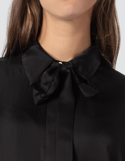 CINQUE Bluse In Seidenglanz Mit Abnehmbahem Schluppenband