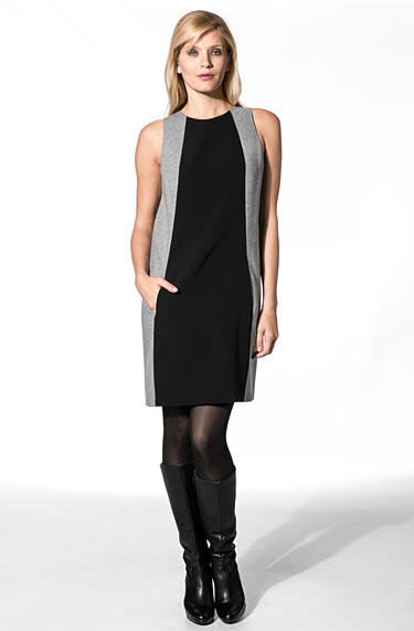 Calvin Klein Kleid Tuch grau-schwarz