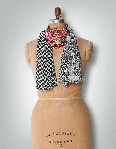 CODELLO Schal mit dreierlei Muster