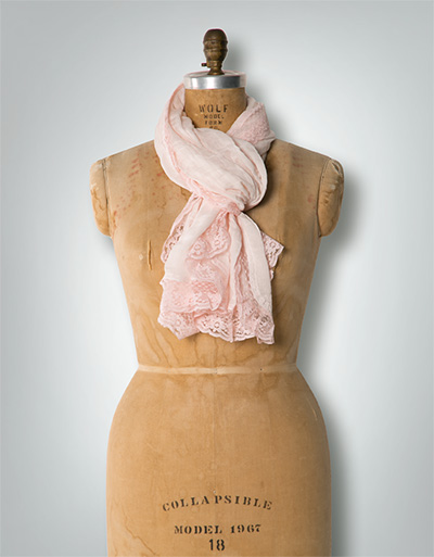 CODELLO Schal mit Spitzenabschluss