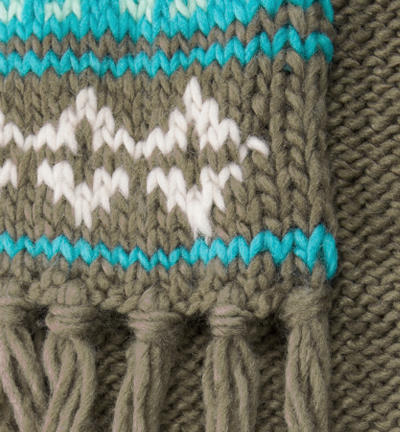 CODELLO Strickschal Türkis-braun