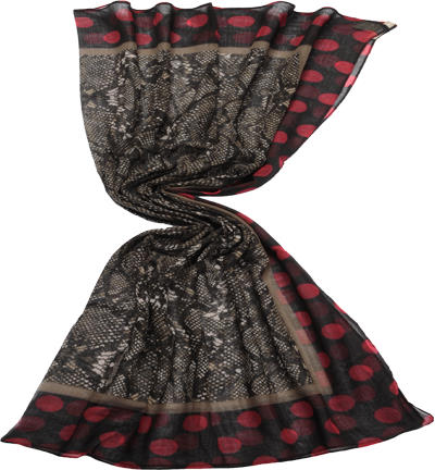 CODELLO Tuch schwarz-beige-rot