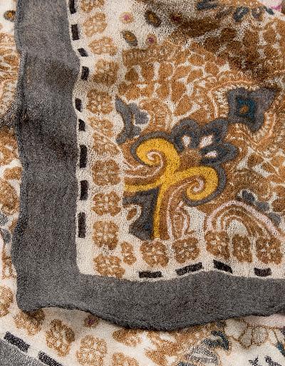 CODELLO Tuch Wolle Camel-grau-senf