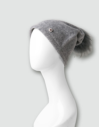 FIRE + ICE Beanie mit Echtfellbommel