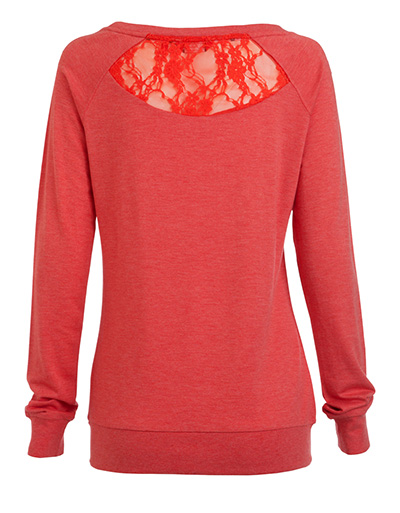 Jockey Sweatshirt Mit Spitzeneinsatz