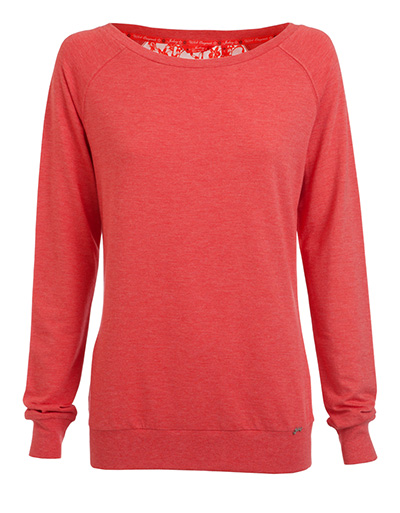 Jockey Sweatshirt mit Spitzeneinsatz