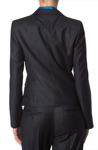 JOOP Blazer Schurwolle Dunklelblau-weiß Gestreift