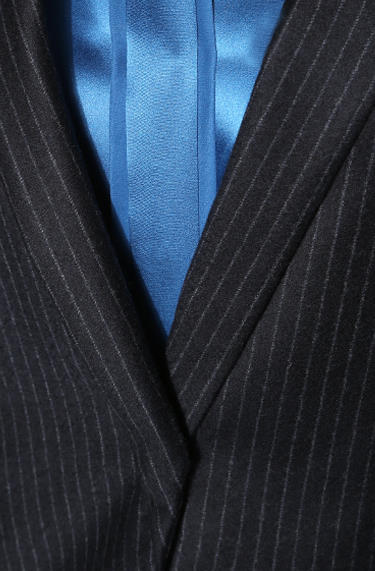 JOOP Blazer Schurwolle Dunklelblau-weiß Gestreift
