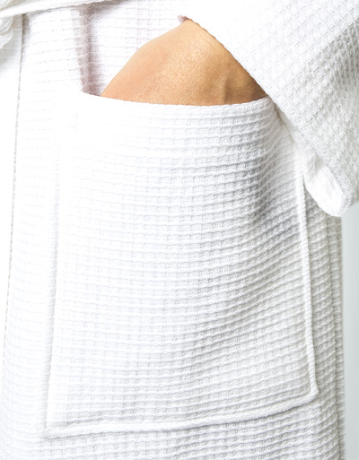 Kleinmann Bademantel Baumwolle Weiß