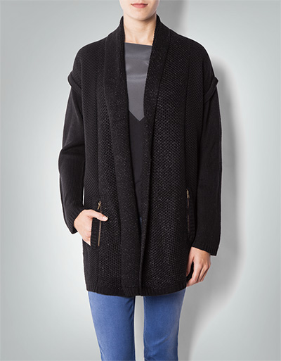 KOOKAI Cardigan in Wabenoptik mit Metallic-Effekt