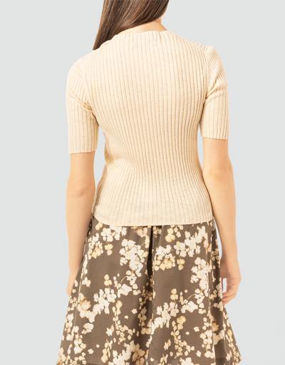 Marc O'Polo Kurzarmpullover Aus Feinem Rippenstrick