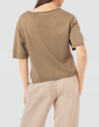 Marc O'Polo Kurzarmpullover Mit Rollierten Halsausschnitt