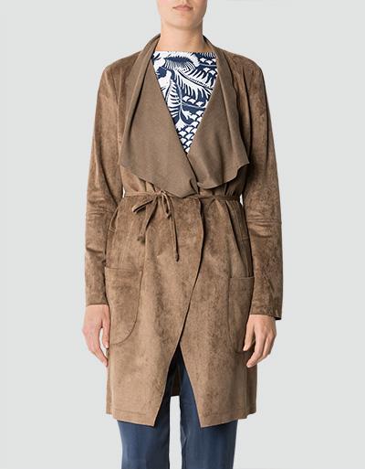 Laurèl Mantel In Veloursleder-Optik