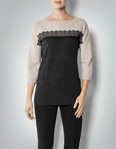 Laurèl Pullover mit Spitzenbesatz