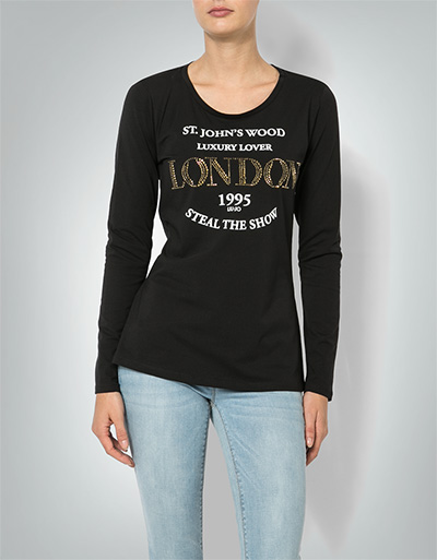 LIU JO Longsleeve mit Front-Druck im Metallic Look