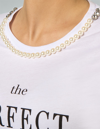 LIU JO T-Shirt Mit Perlen Und Kristallsteinen