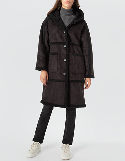 Pepe Jeans Mantel aus Kunstleder mit kuscheligen Innenfutter