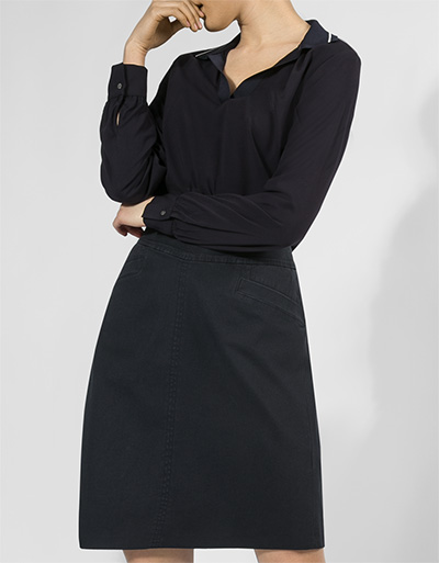 Marc O'Polo Bluse mit Rippstrickkragen