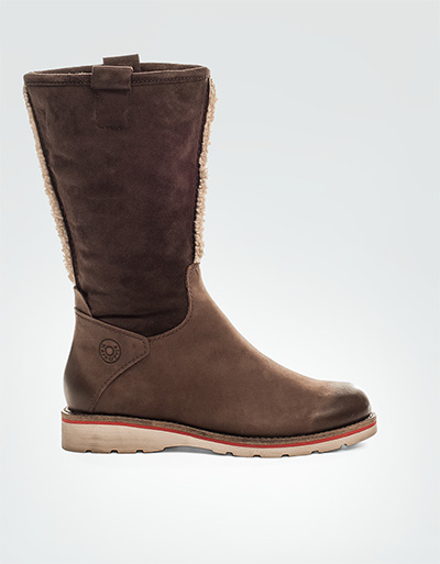 Marc O'Polo Stiefel Nubuk-Velours dunkelbraun