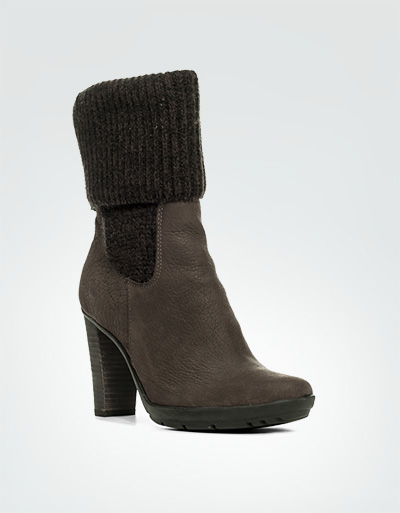 Marc O'Polo Stiefelette Nubuk-Strick Dunkelbraun