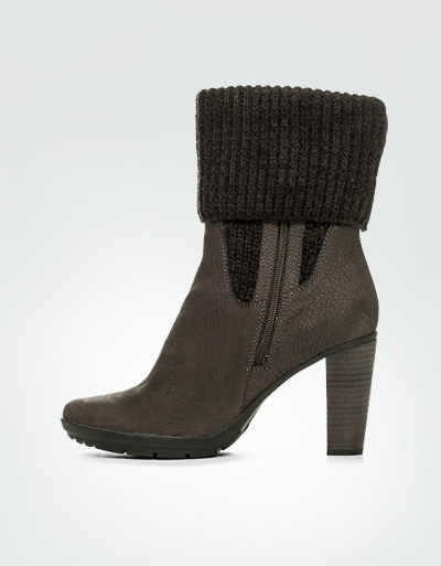 Marc O'Polo Stiefelette Nubuk-Strick Dunkelbraun