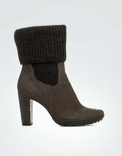Marc O'Polo Stiefelette Nubuk-Strick dunkelbraun