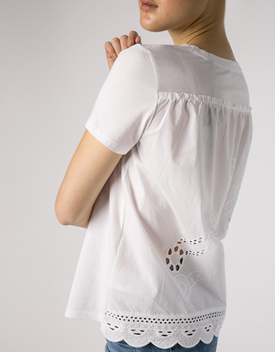 Marc O'Polo T-Shirt Mit Lochspitze Am Rückteil