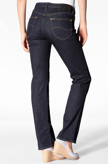 Lee 'Marion Straight' Regular Straight Baumwolle Solid Blue