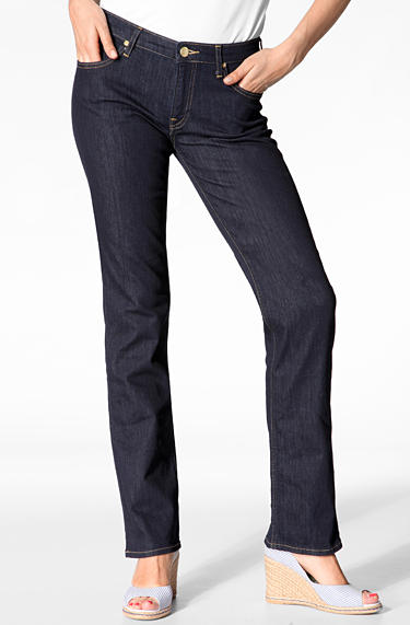 Lee 'Marion Straight' Regular Straight Baumwolle solid blue