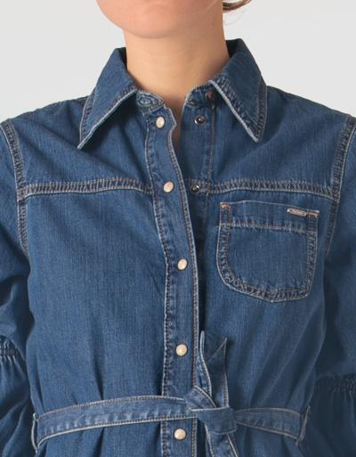 Pepe Jeans Jeanskleid Mit Dezenten Puff-Ärmel