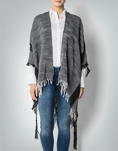 Pepe Jeans Poncho mit Fransenabschluss