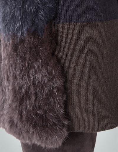 RENÉ LEZARD Cardigan Mit Echt-Pelz-Besatz