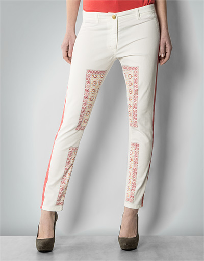 RENÉ LEZARD Hose in Denim-Optik mit Ethno-Muster