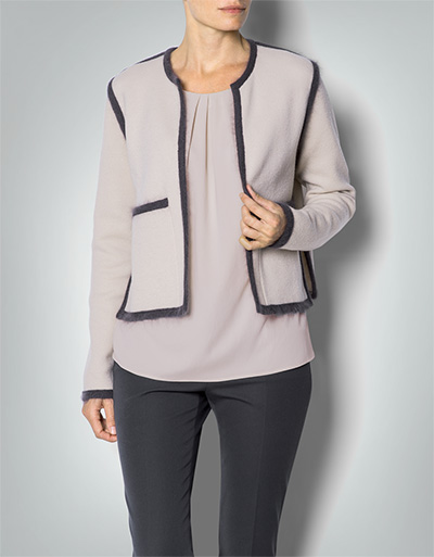 RENÉ LEZARD Strickjacke mit Angora-Zierblenden