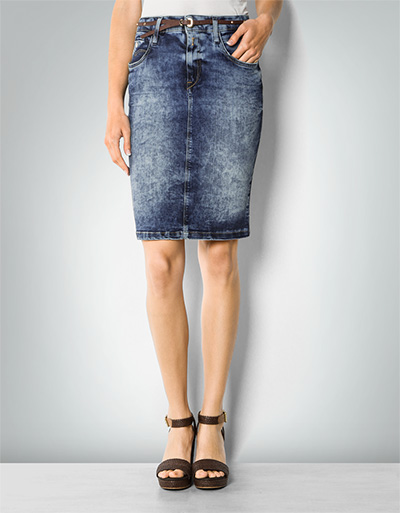 Replay Jeansrock mit Bleich-Effekten