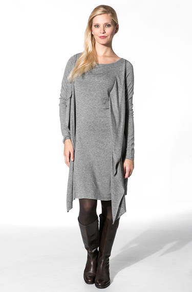 Replay Kleid Lyocell-Wolle grau meliert