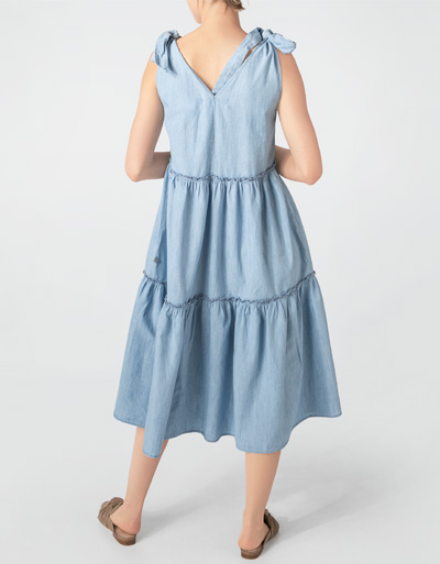 Replay Stufenkleid Aus Baumwolle Und Leinen