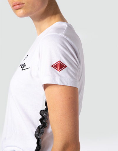 Replay T-Shirt Mit Rüschenborte