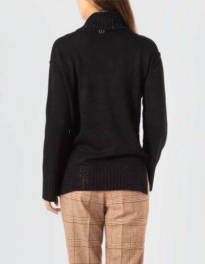 TWIN-SET Rollkragenpullover Mit Glitzersteinchen-Verzierung