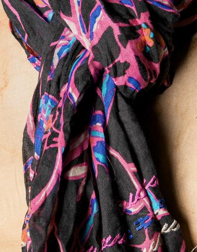 Pepe Jeans Schal In Crinkle-Optik Mit Floralem Dessin