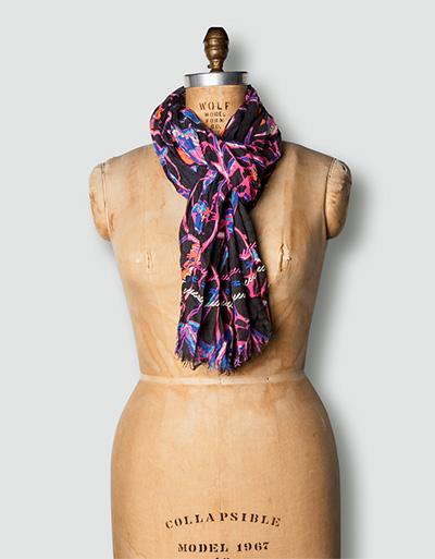 Pepe Jeans Schal in Crinkle-Optik mit floralem Dessin