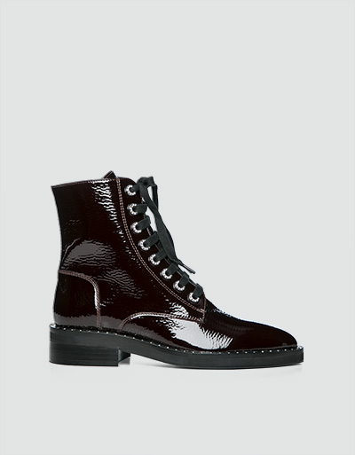 STEFFEN SCHRAUT Lack-Boots mit Nietenbesatz