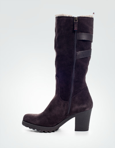 Tommy Hilfiger Stiefel Veloursleder Gefüttert Dunkelbraun