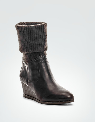 Marc O'Polo Stiefelette Nappaleder-Strick Dunkelbraun